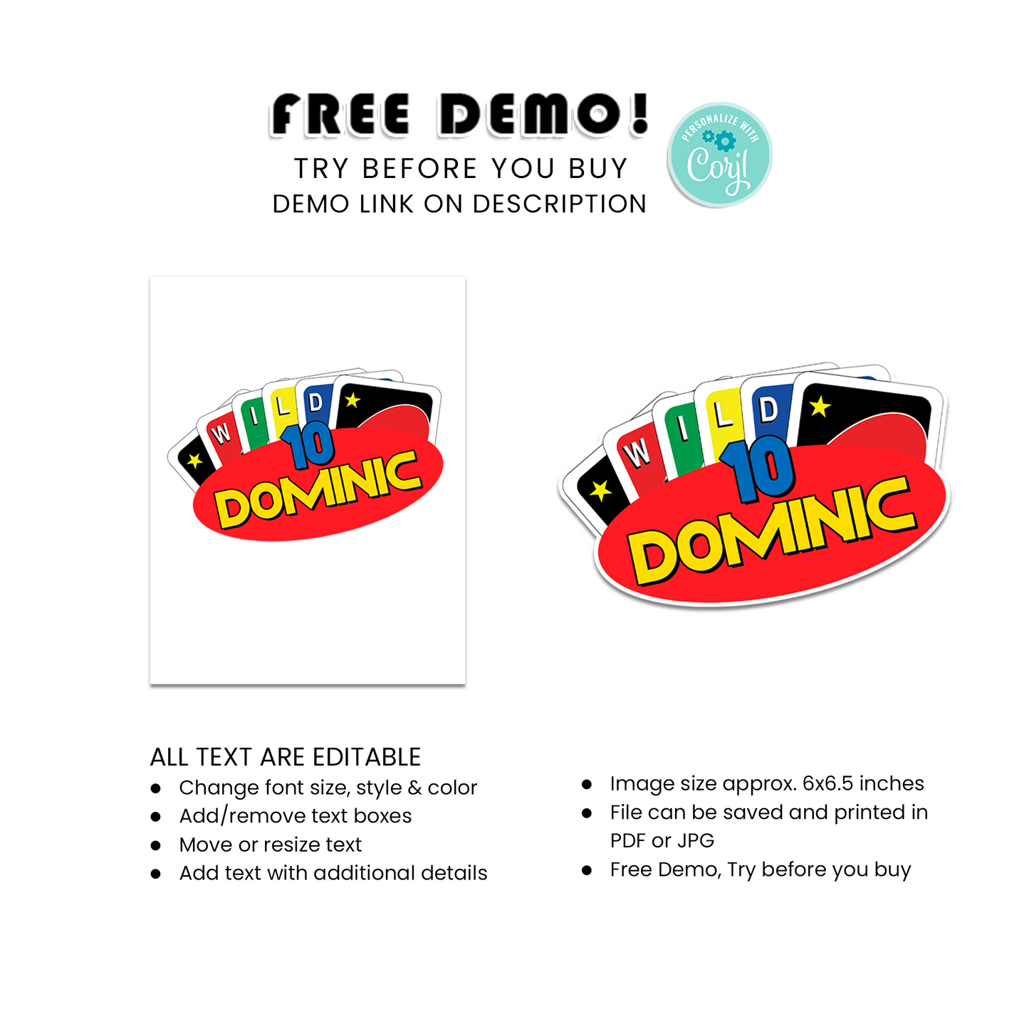 Custom Uno Game Night Cake Toppers for Birthday Celebrations