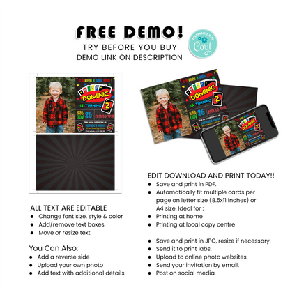 Personalized Uno Photo Card Invitations for Special Birthday Events