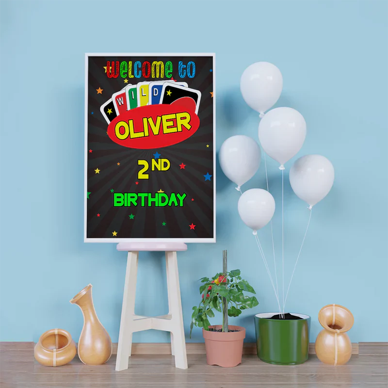 Uno Birthday Decorations, 1st Birthday Party Supplies, Uno Themed, Uno Digital Template, Editable Uno Image SVG PNG