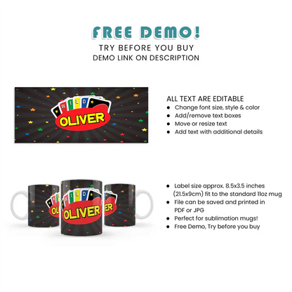 Uno Mug Personalized Birthday Gift for Kids