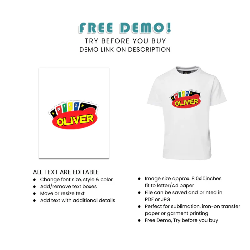 Uno T-Shirt Personalized Birthday Outfit for Kids