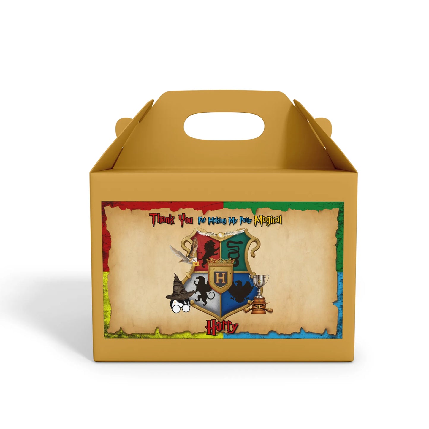 Wizard Personalized Treat Box Label for magical Party Favor boxes