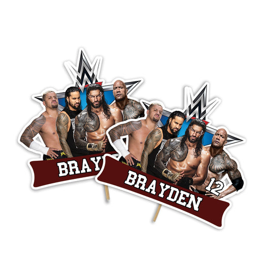 WWE The Bloodline themed personalized cake toppers