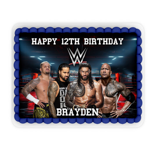 Rectangle WWE The Bloodline personalized cake images