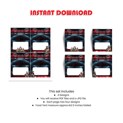 WWE The Bloodline Food Cards - Make Your Food Stand Out