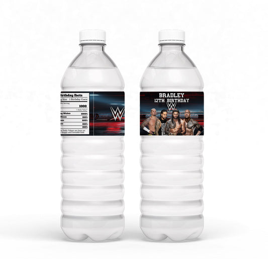 WWE The Bloodline themed water bottle label