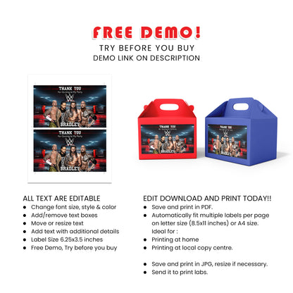 WWE The Bloodline Treat Box Label - Make Your Treats Extra Special