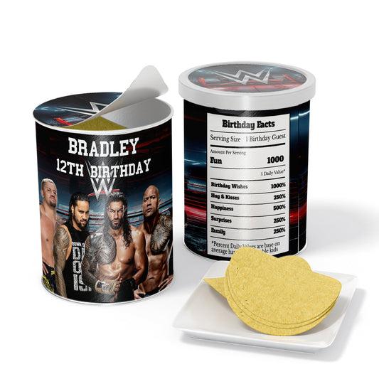 WWE The Bloodline themed small Pringles label