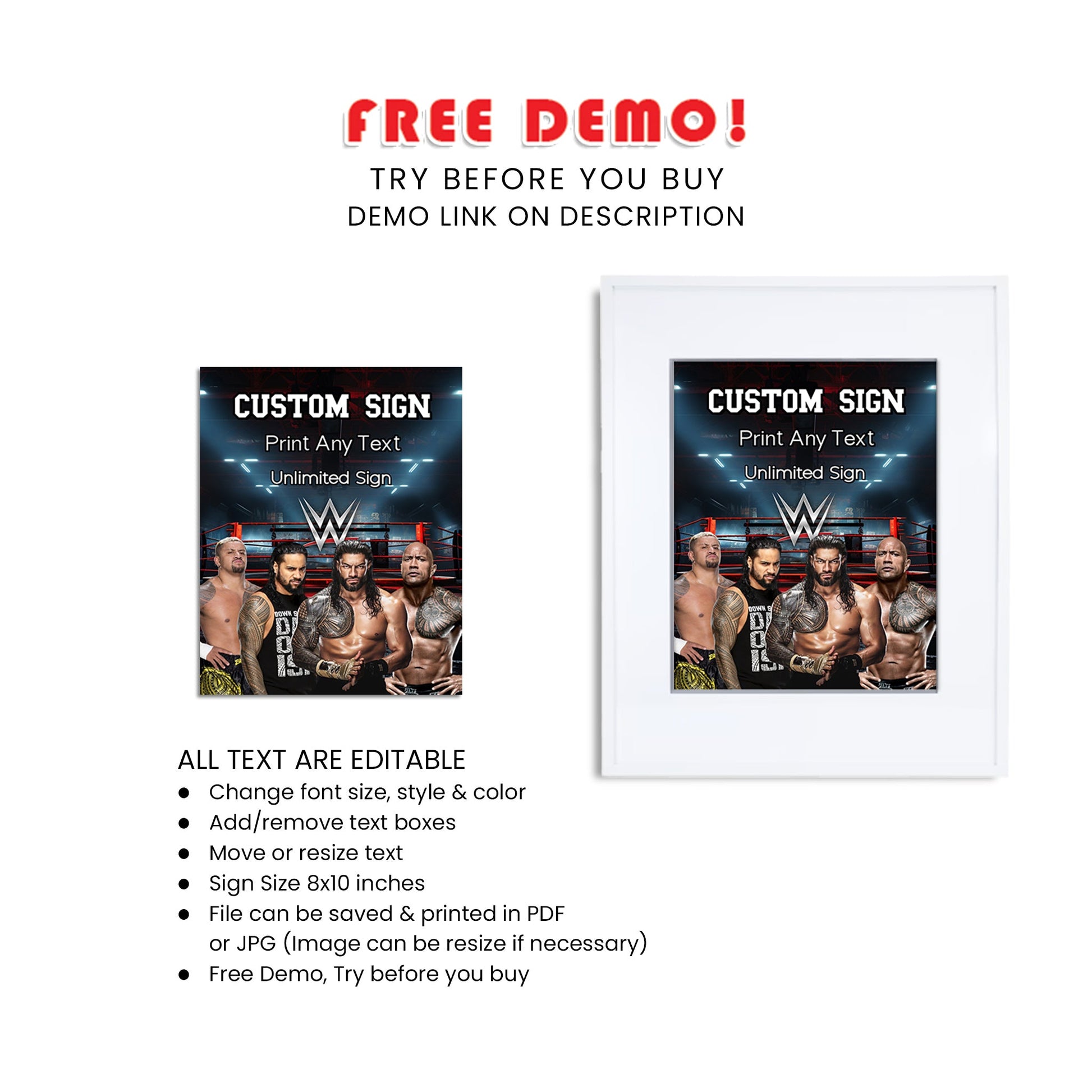 Custom WWE The Bloodline Sign - Perfect for Wrestling-Themed Parties ...