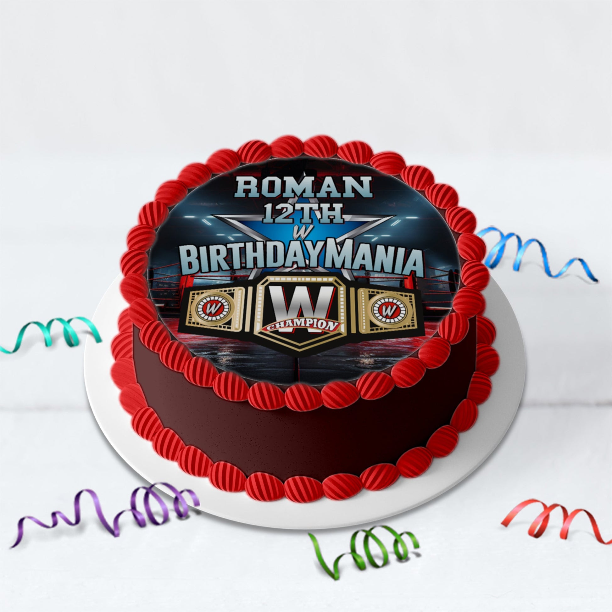 WWE WrestleMania Birthday Decorations, Wrestler Party Supplies, Birthday Mania Themed, Pro Wrestling Digital Template, Editable Wrestle Image SVG PNG