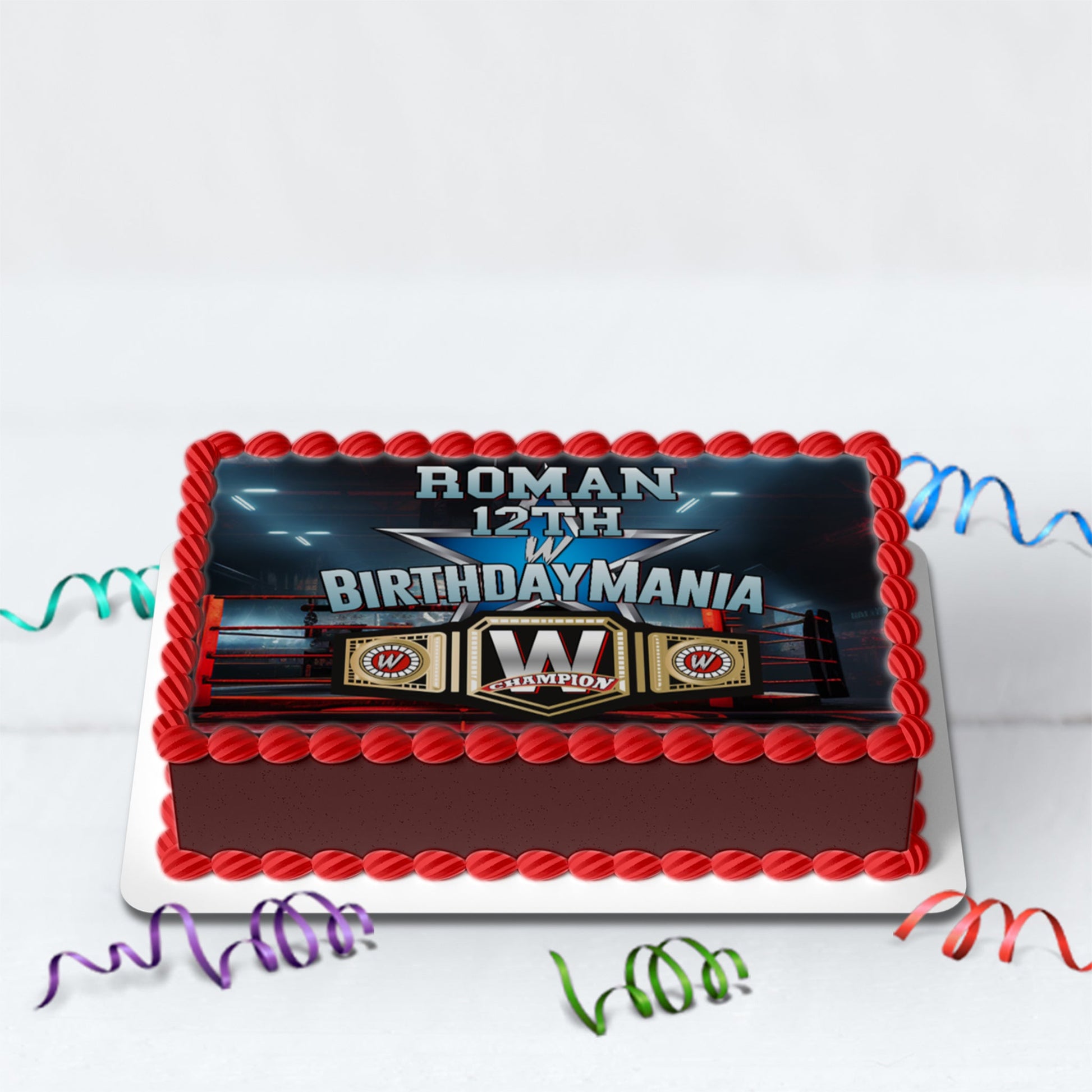 WWE WrestleMania Birthday Decorations, Wrestler Party Supplies, Birthday Mania Themed, Pro Wrestling Digital Template, Editable Wrestle Image SVG PNG