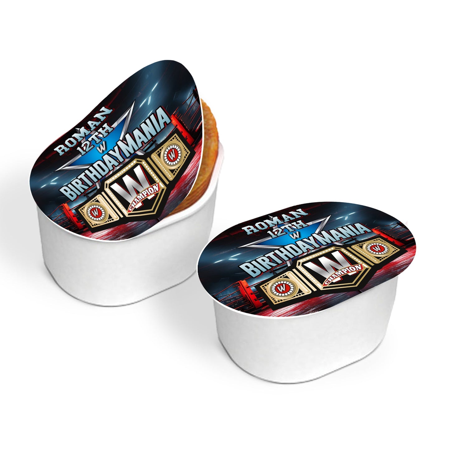 WWE Birthday Mania themed mini Pringles label