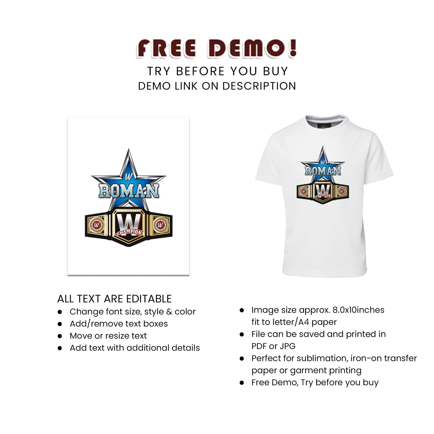 Wrestle Sublimation T-Shirts - Wear Your Passion with Custom Apparel