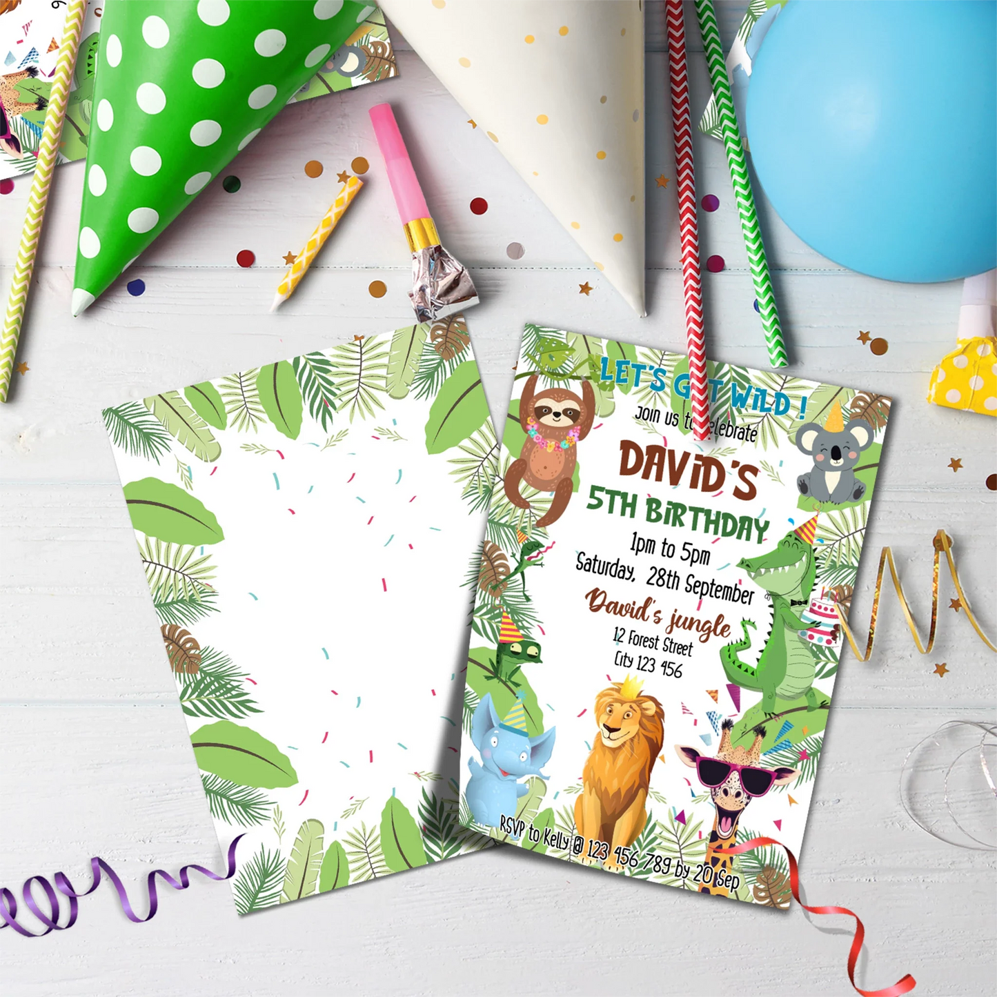 Zoo Party Birthday Decorations, Wild One Birthday Party Supplies, Safary Party Themed, Zoo Birthday Digital Template, Editable Zoo Party Image SVG PNG