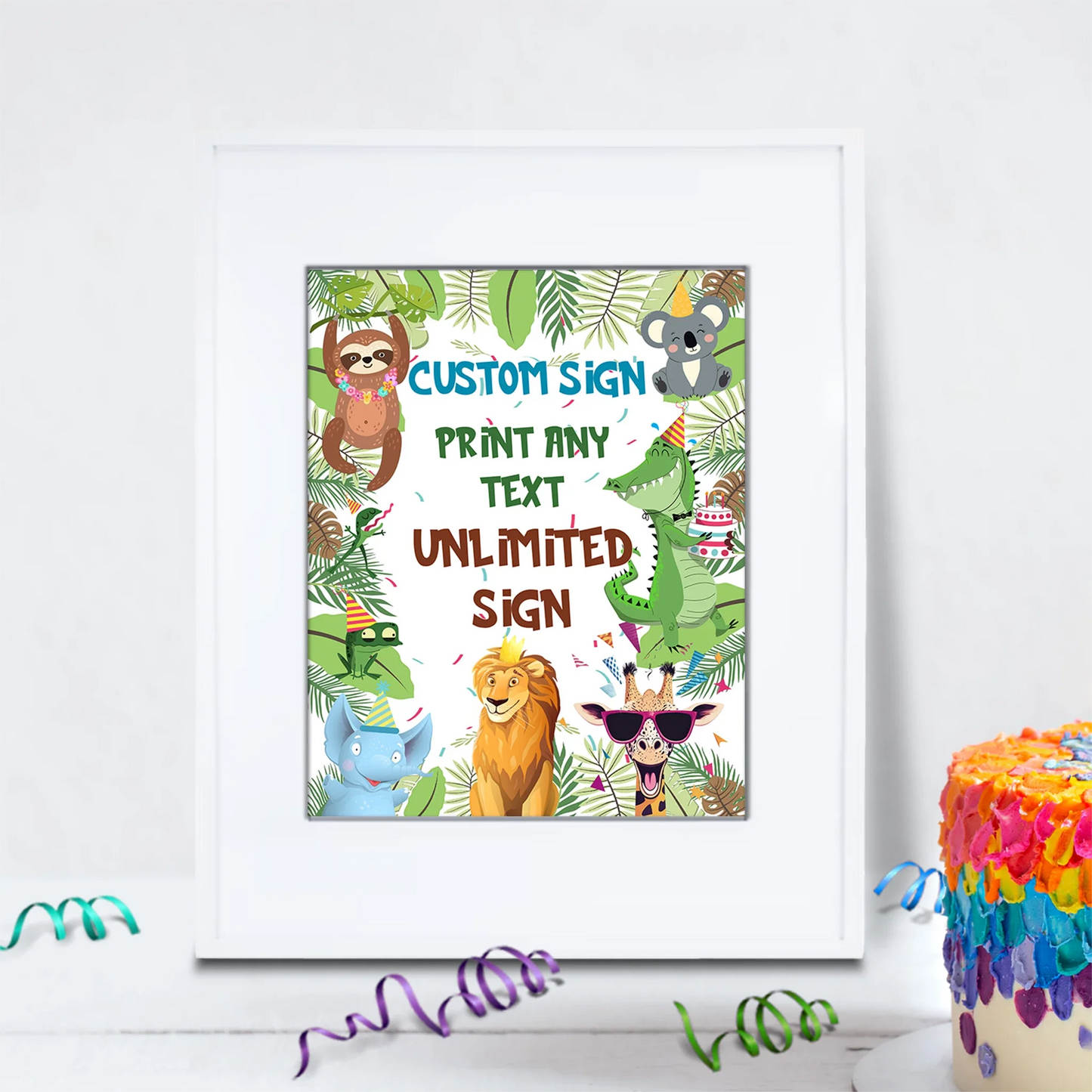 Zoo Party Birthday Decorations, Wild One Birthday Party Supplies, Safary Party Themed, Zoo Birthday Digital Template, Editable Zoo Party Image SVG PNG