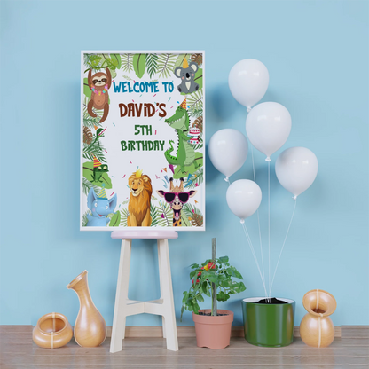 Zoo Party Birthday Decorations, Wild One Birthday Party Supplies, Safary Party Themed, Zoo Birthday Digital Template, Editable Zoo Party Image SVG PNG