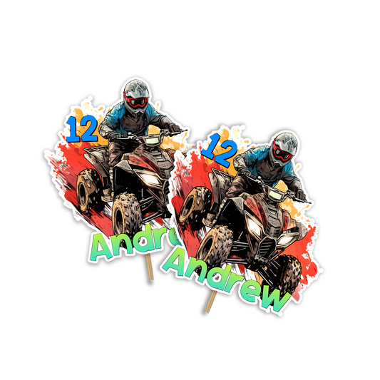 Personalized ATV Quad Bike Cake Toppers