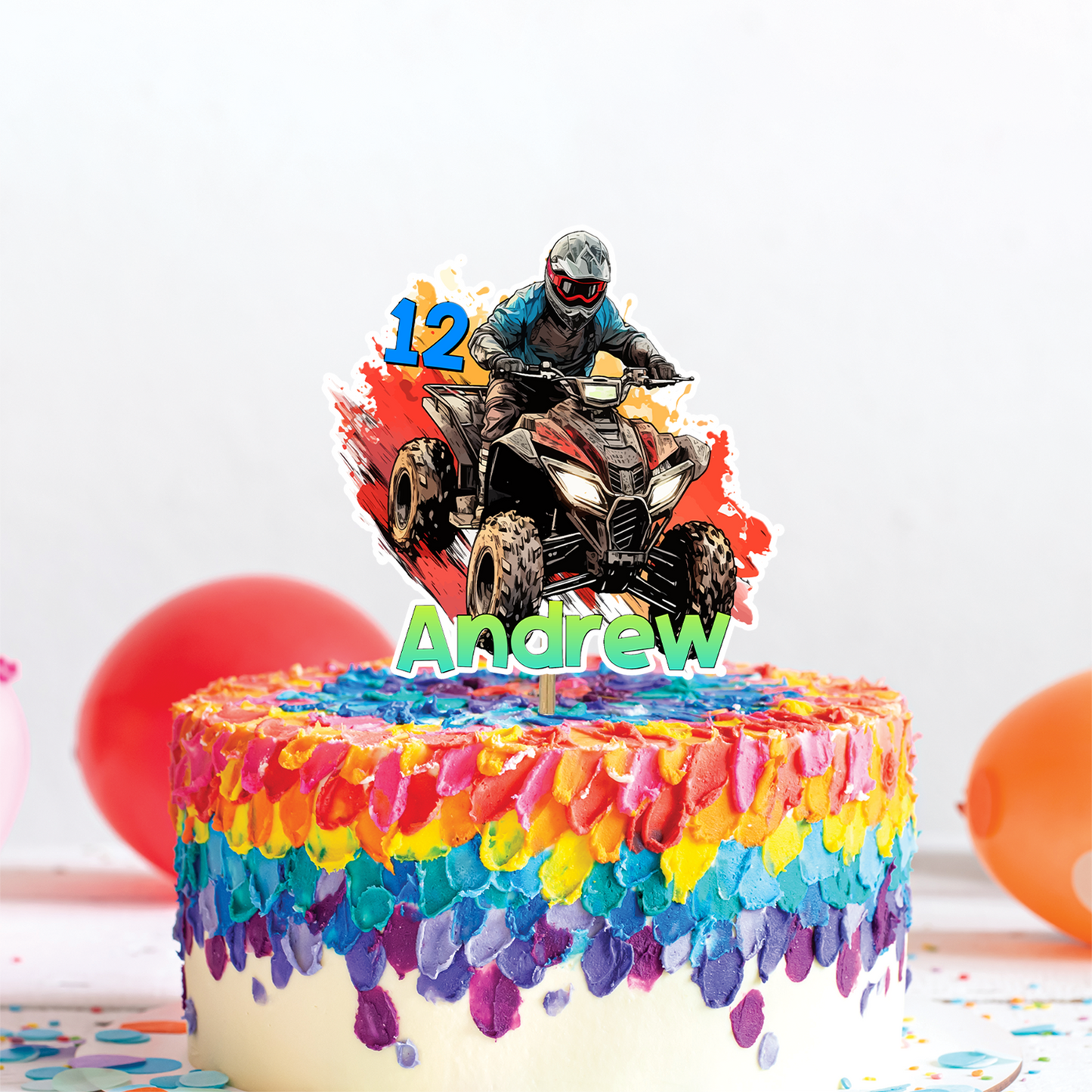 Personalized ATV Quad Bike Cake Toppers