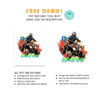 Make Your Celebration Unique with ATV Quad Bike Personalized Cake Toppers - Perfect for Any Occasion