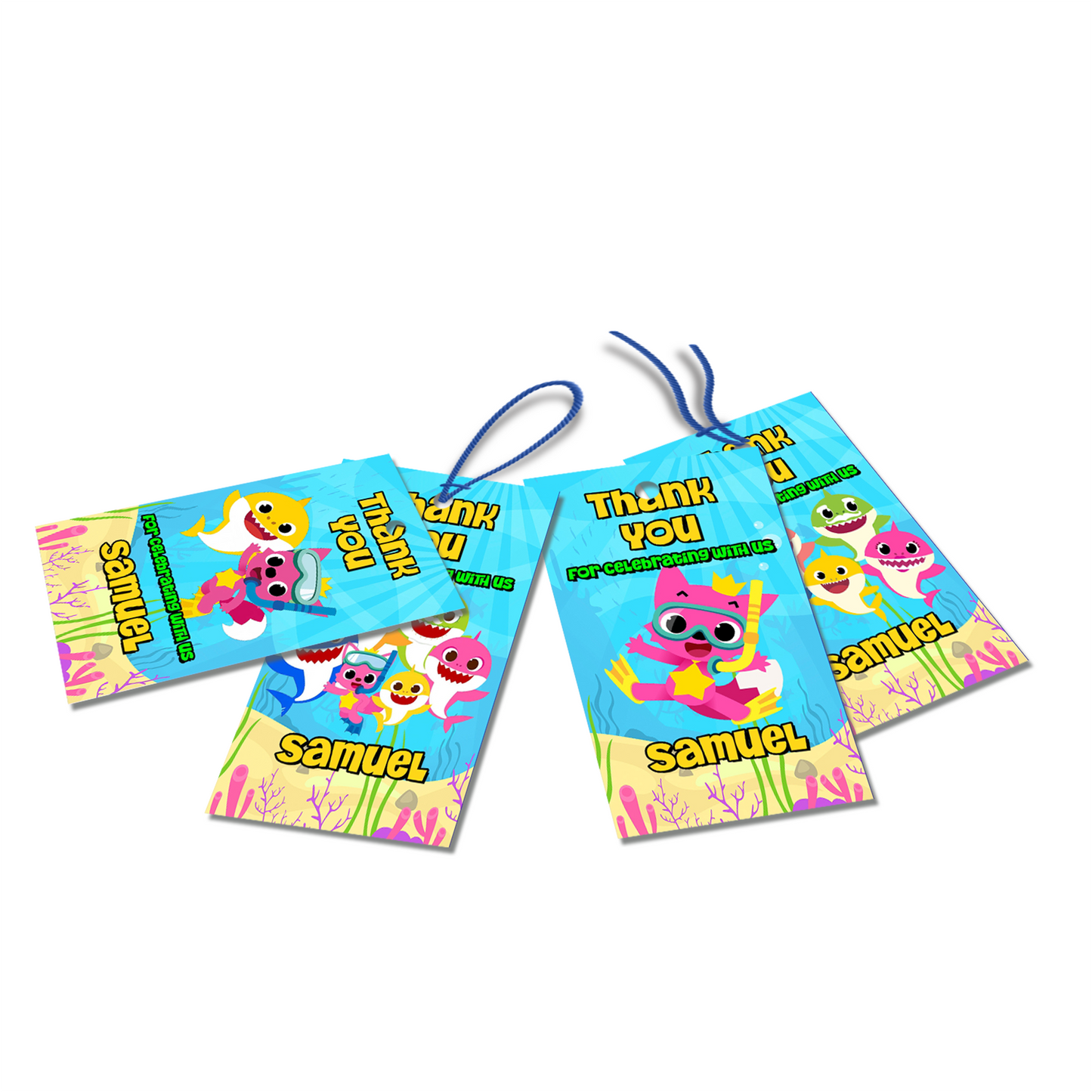 Baby Shark Favor Tags and Thank You Tags