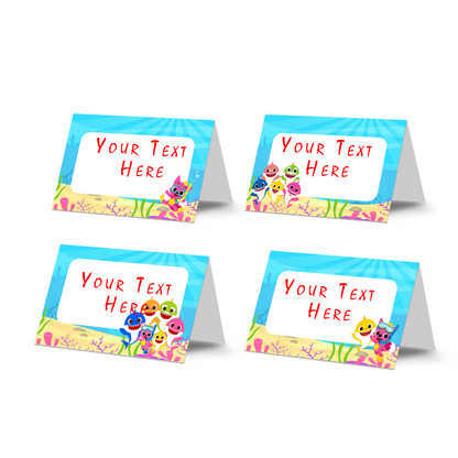 Food Tents and Food Cards with Baby Shark design