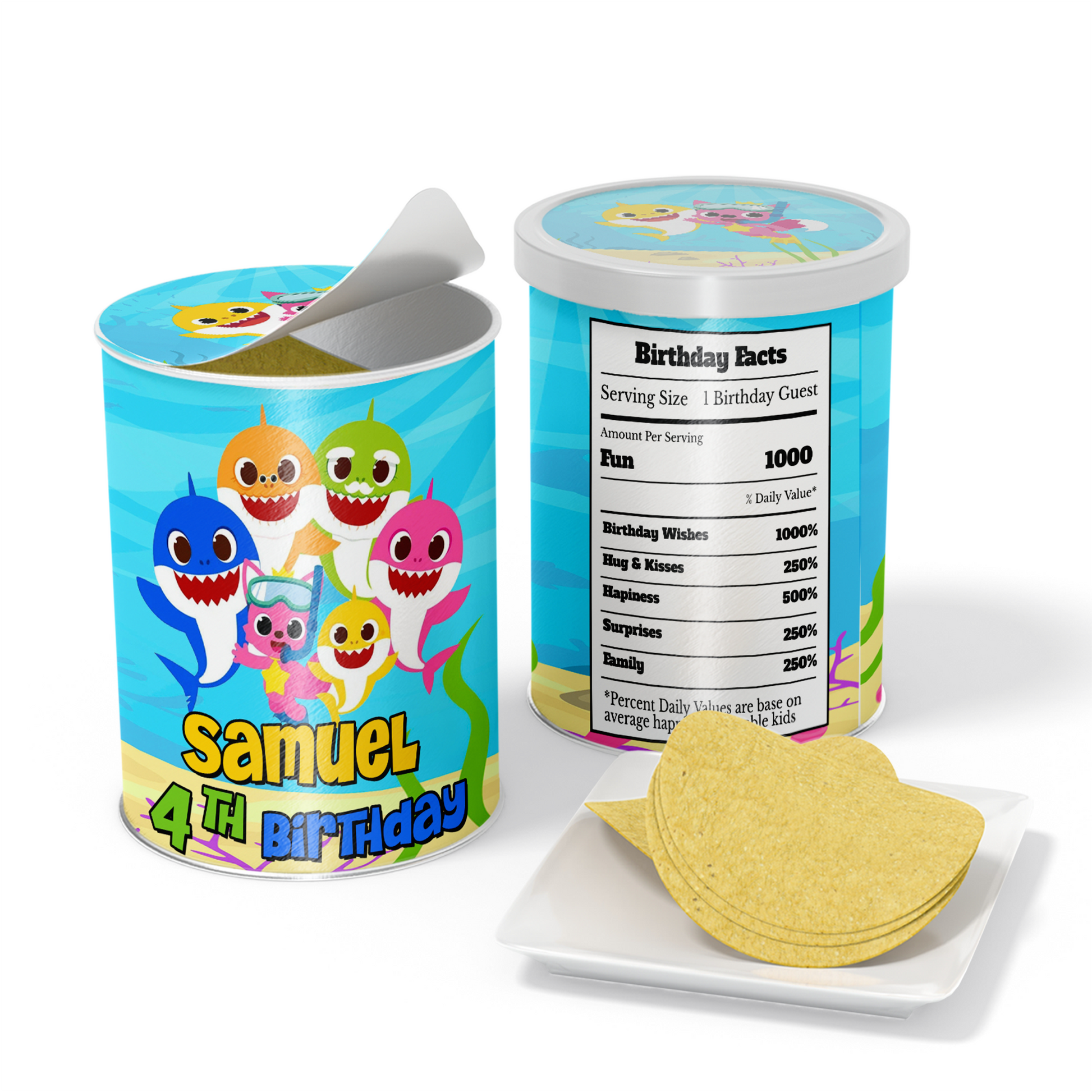 Small Pringles Label featuring Baby Shark theme