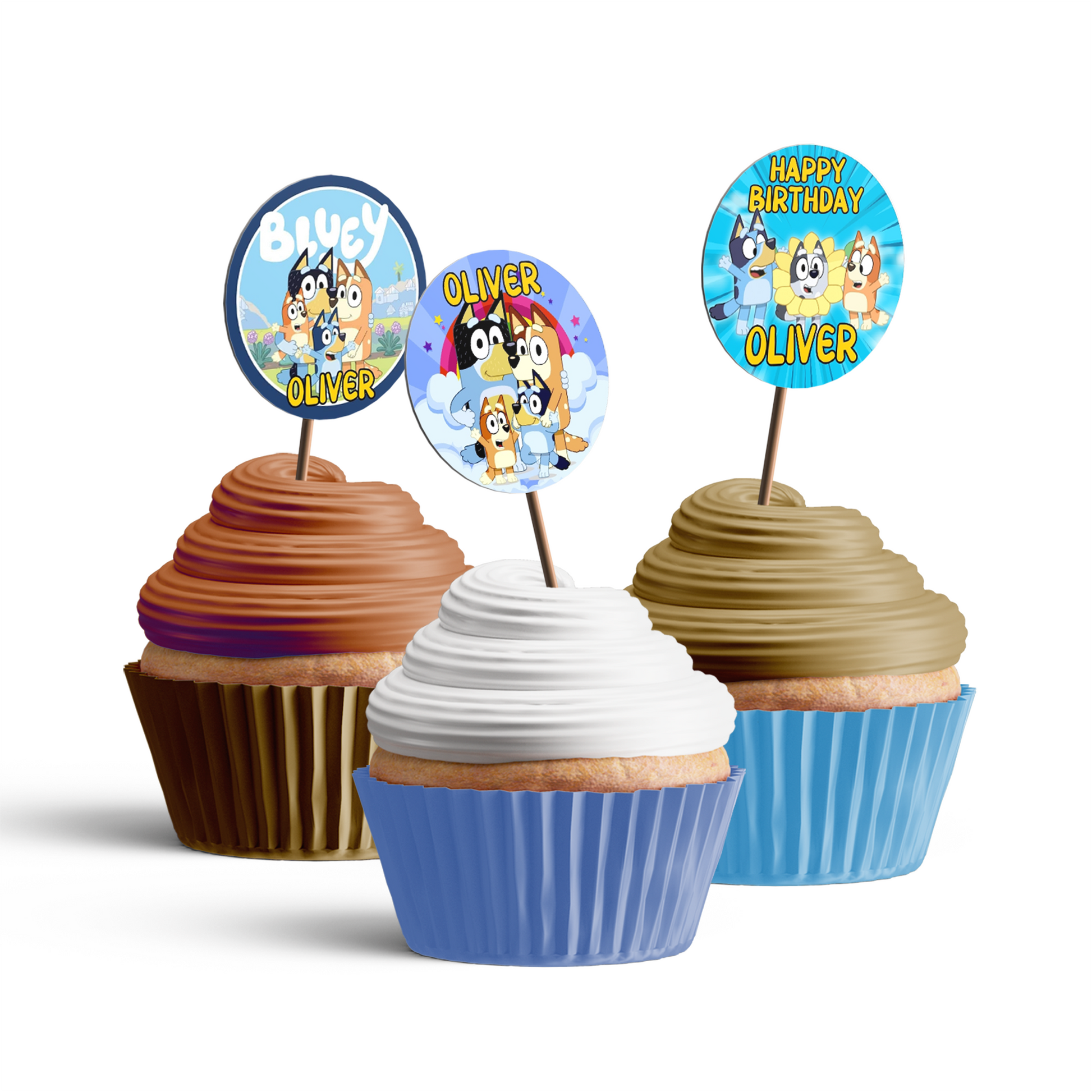Bluey Personalized Cupcakes Toppers, the perfect finishing touch