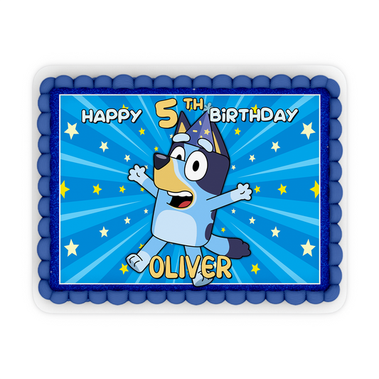 Rectangle Bluey Personalized Cake Images adding a touch of Bluey magic