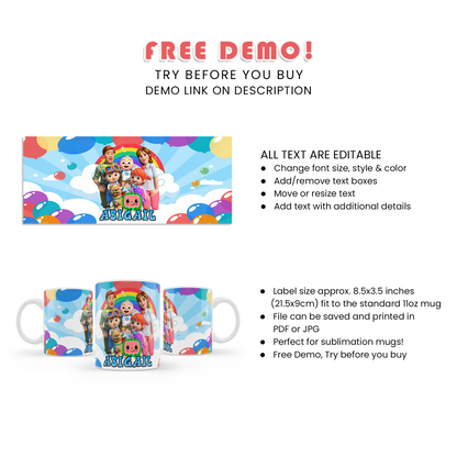 Sip in Style with Cocomelon Sublimation Mug