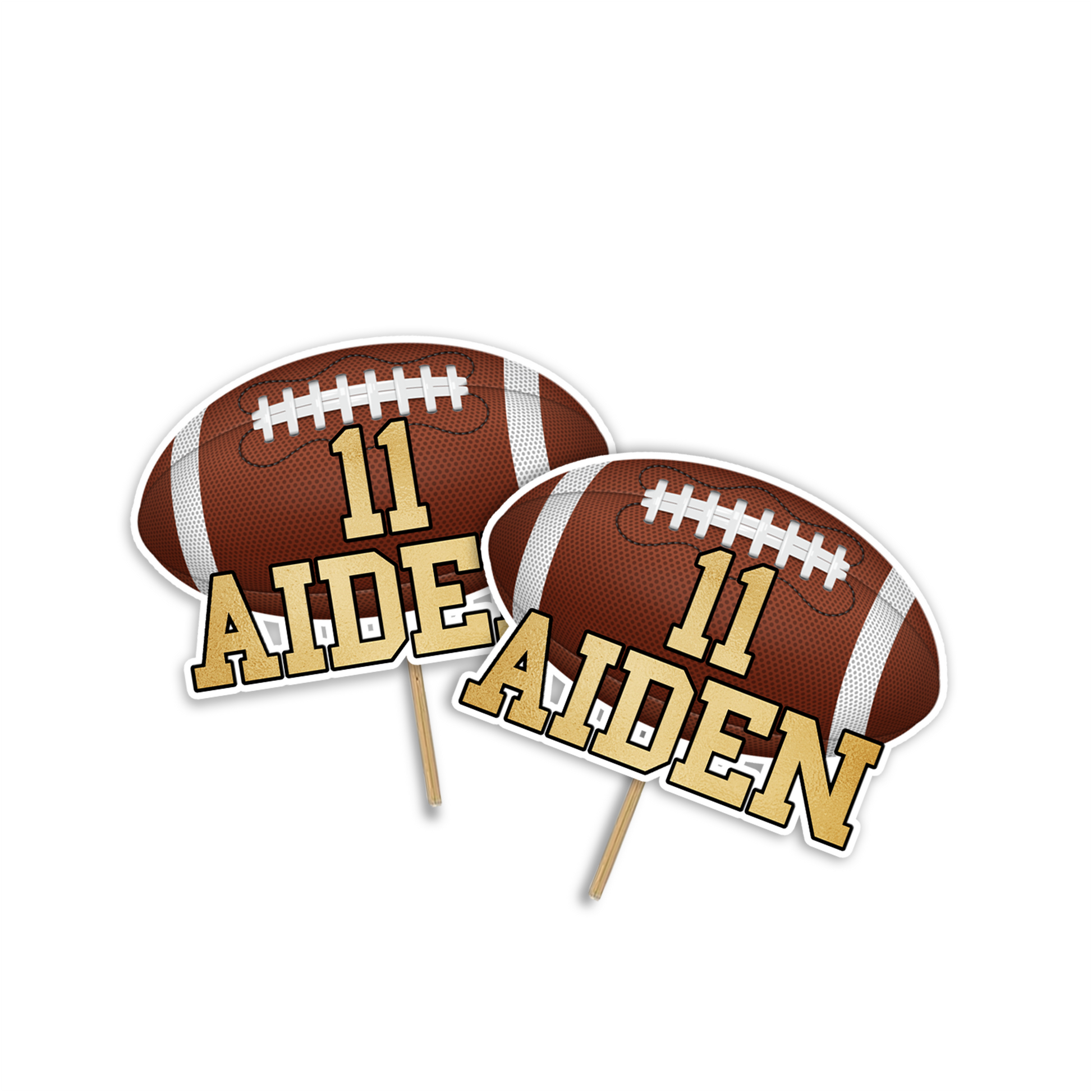 Personalized cake toppers with a Football theme
