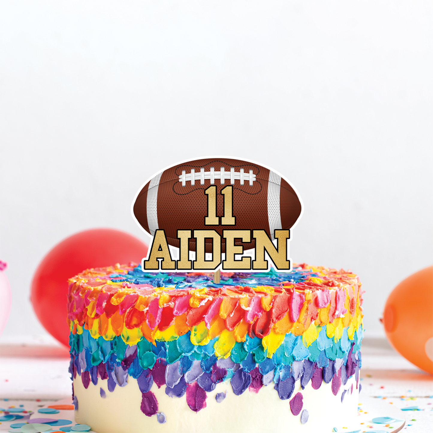Personalized cake toppers with a Football theme