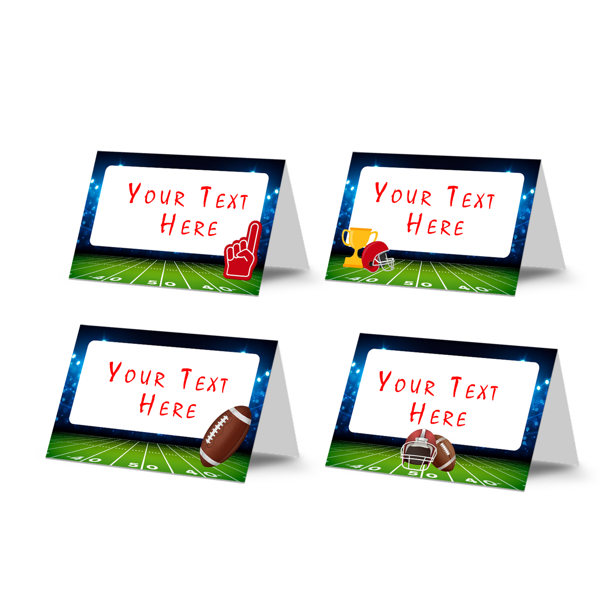 Food tents or food cards with a Football theme