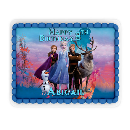 Rectangle Frozen themed personalized cake images