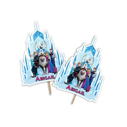 Frozen themed personalized cake toppers