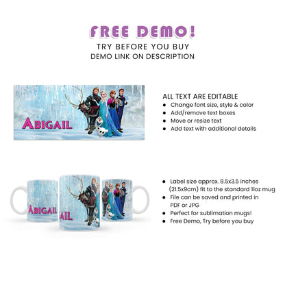 Frozen Sublimation Mug - A Perfect Keepsake for Your Party Guests