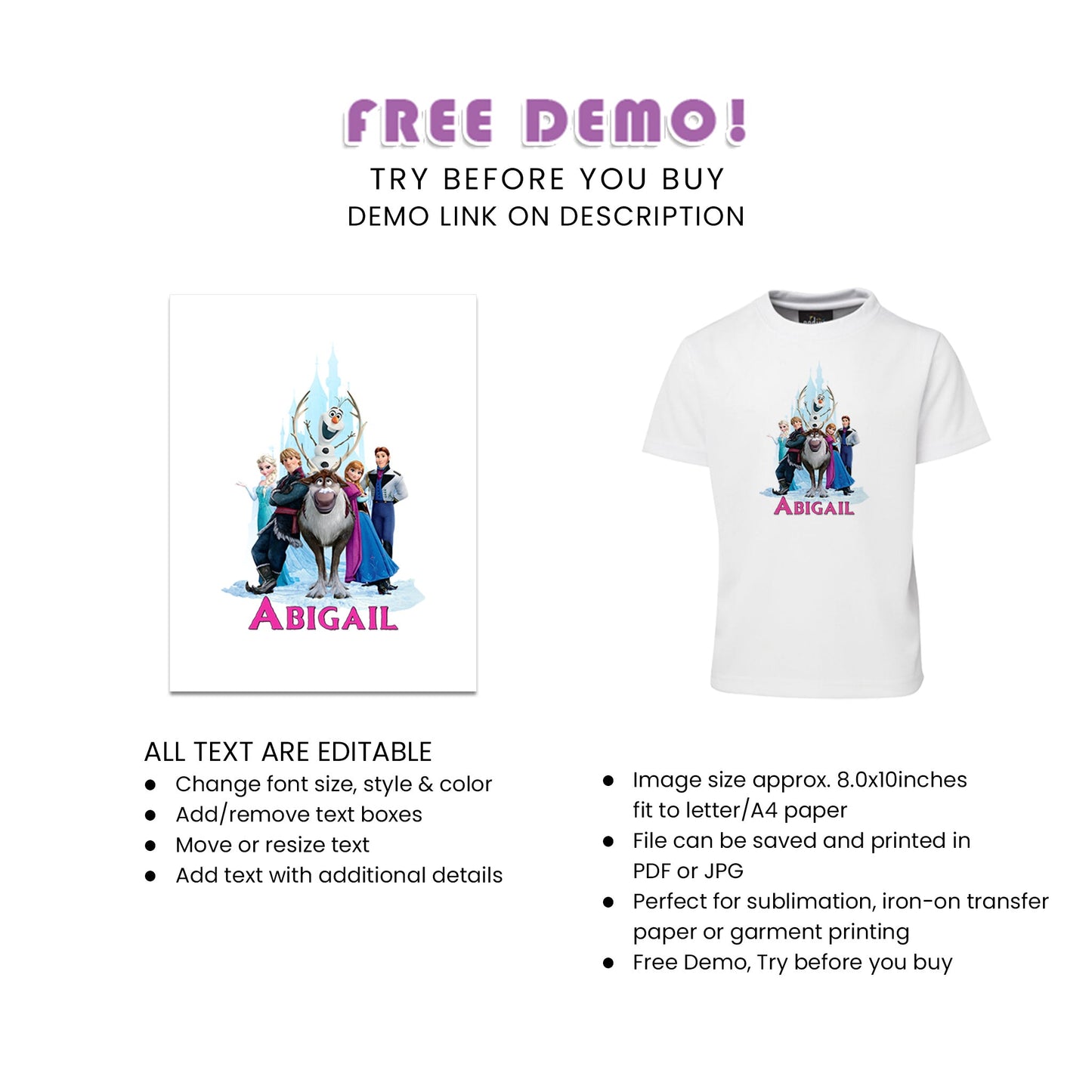 Frozen Sublimation T-Shirt - A Fun and Memorable Gift for Your Party Guests