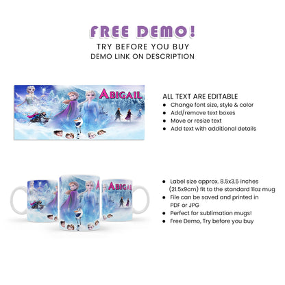 Frozen Sublimation Mug - A Perfect Keepsake for Your Party Guests