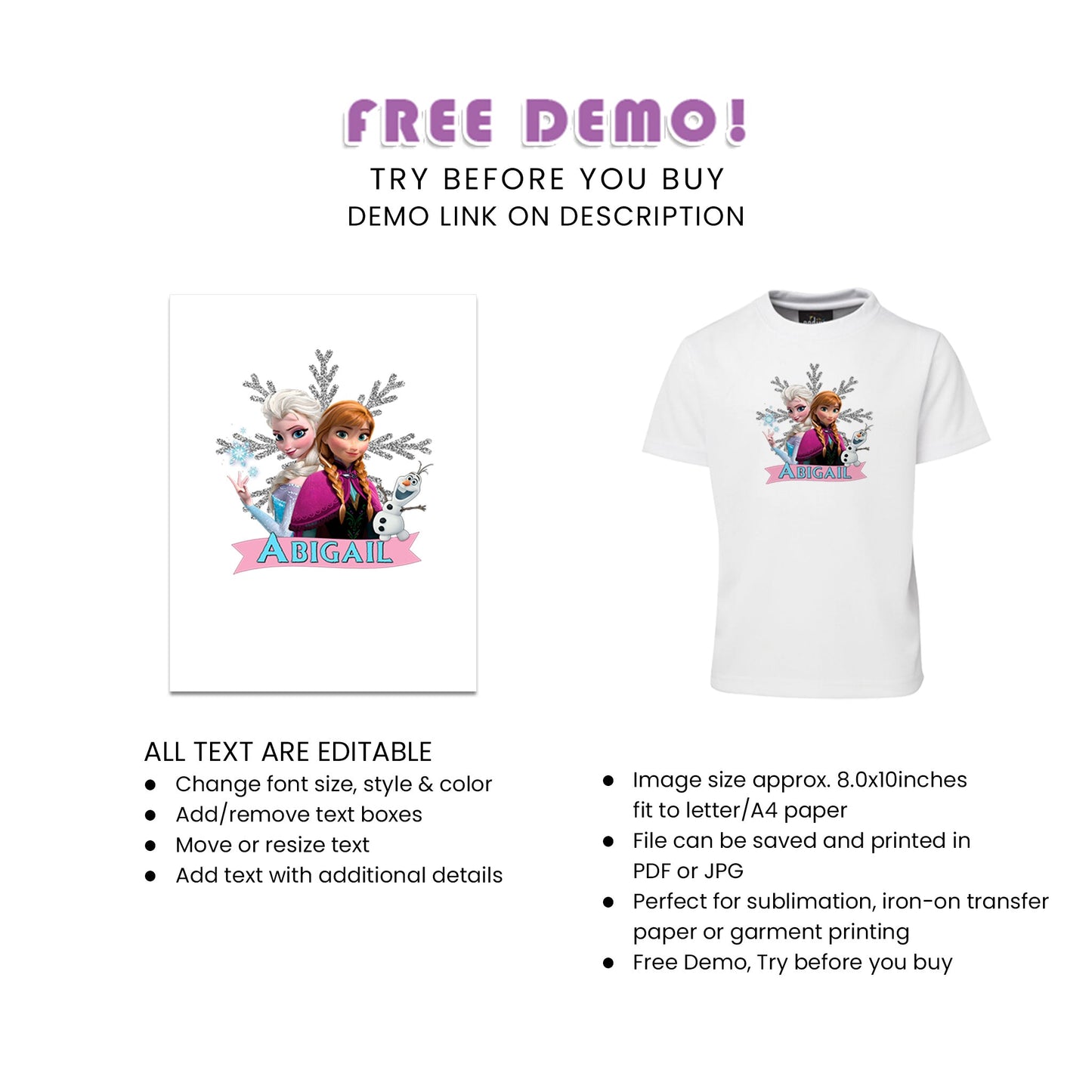 Frozen Sublimation T-Shirt - A Fun and Memorable Gift for Your Party Guests