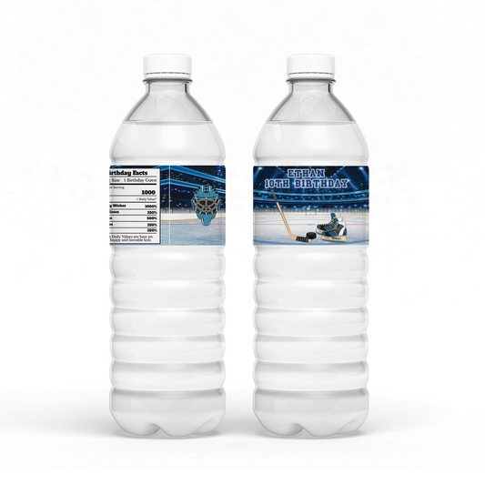 Water bottle label with a Formula One theme