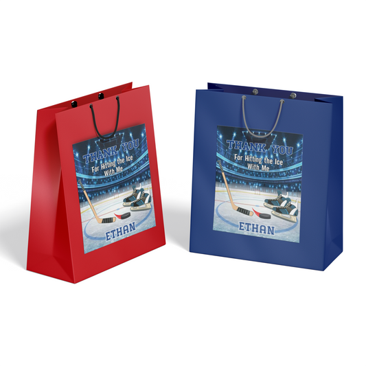Gift bag label with a Formula One theme