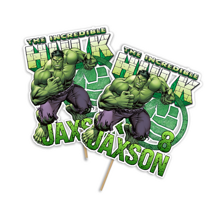 Personalized Incredible Hulk Cake Toppers for themed parties
