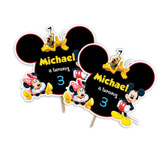 Personalized Cake Toppers featuring Mickey & Minnie Mouse