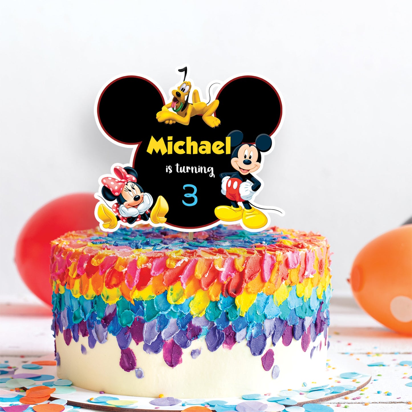 Mickey & Minnie Mouse Birthday Decorations, Disney Party Supplies, Mickey Mouse Themed, Minnie Mouse Digital Template, Editable Mickey & Minnie Mouse Image SVG PNG