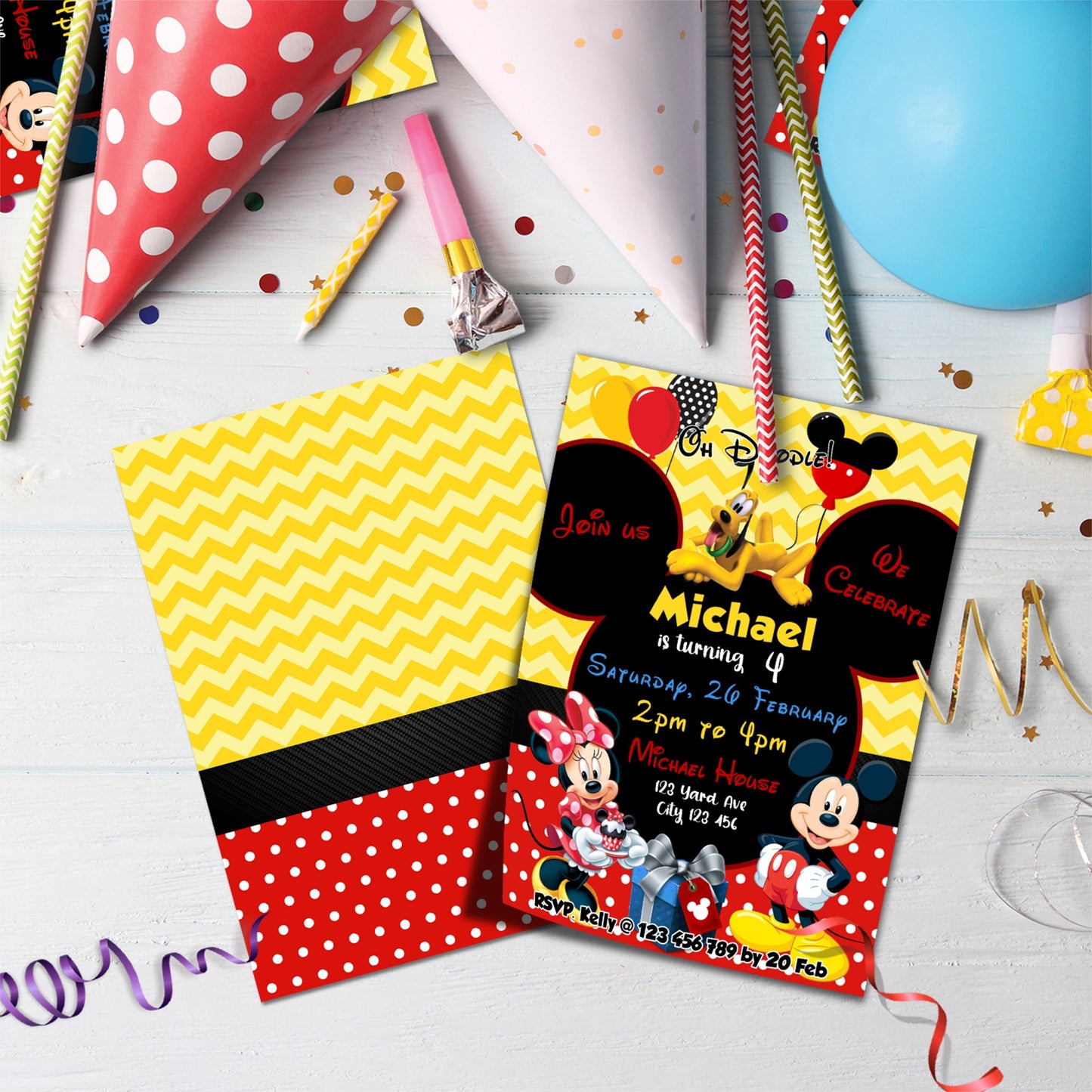 Mickey & Minnie Mouse Birthday Decorations, Disney Party Supplies, Mickey Mouse, Minnie Mouse, Mickey & Minnie Mouse SVG