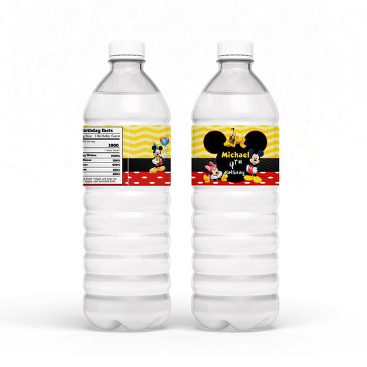 Water Bottle Label featuring Mickey & Minnie Mouse