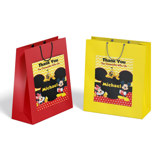 Gift Bag Label with Mickey & Minnie Mouse theme