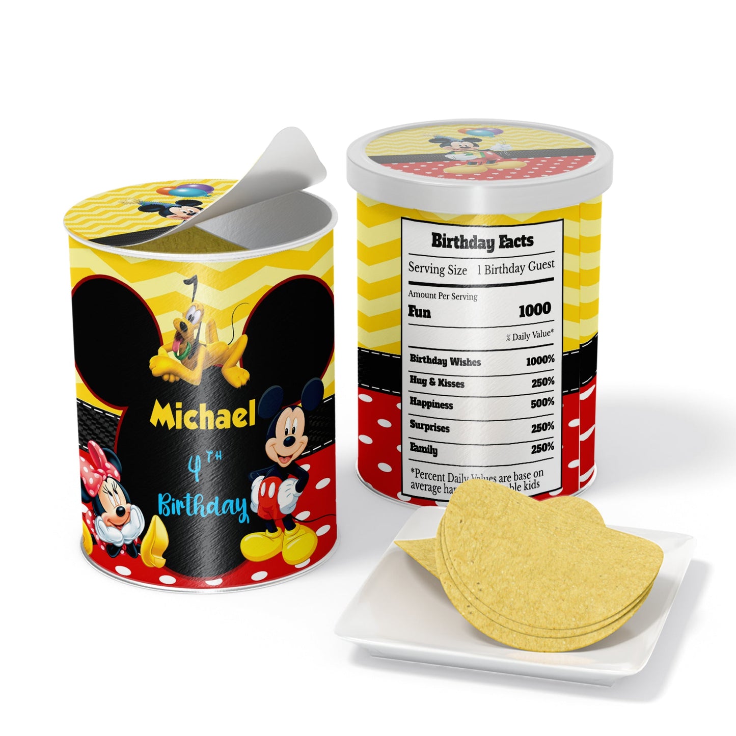 Small Pringles Label featuring Mickey & Minnie Mouse