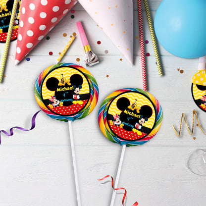 Mickey & Minnie Mouse Birthday Decorations, Disney Party Supplies, Mickey Mouse Themed, Minnie Mouse Digital Template, Editable Mickey & Minnie Mouse Image SVG PNG