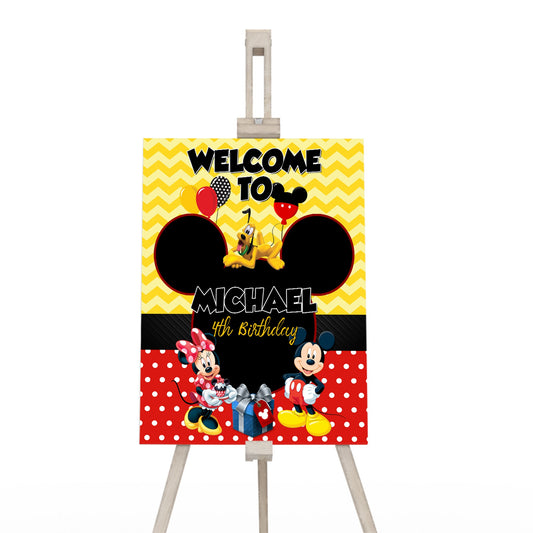 Welcome Sign with Mickey & Minnie Mouse theme