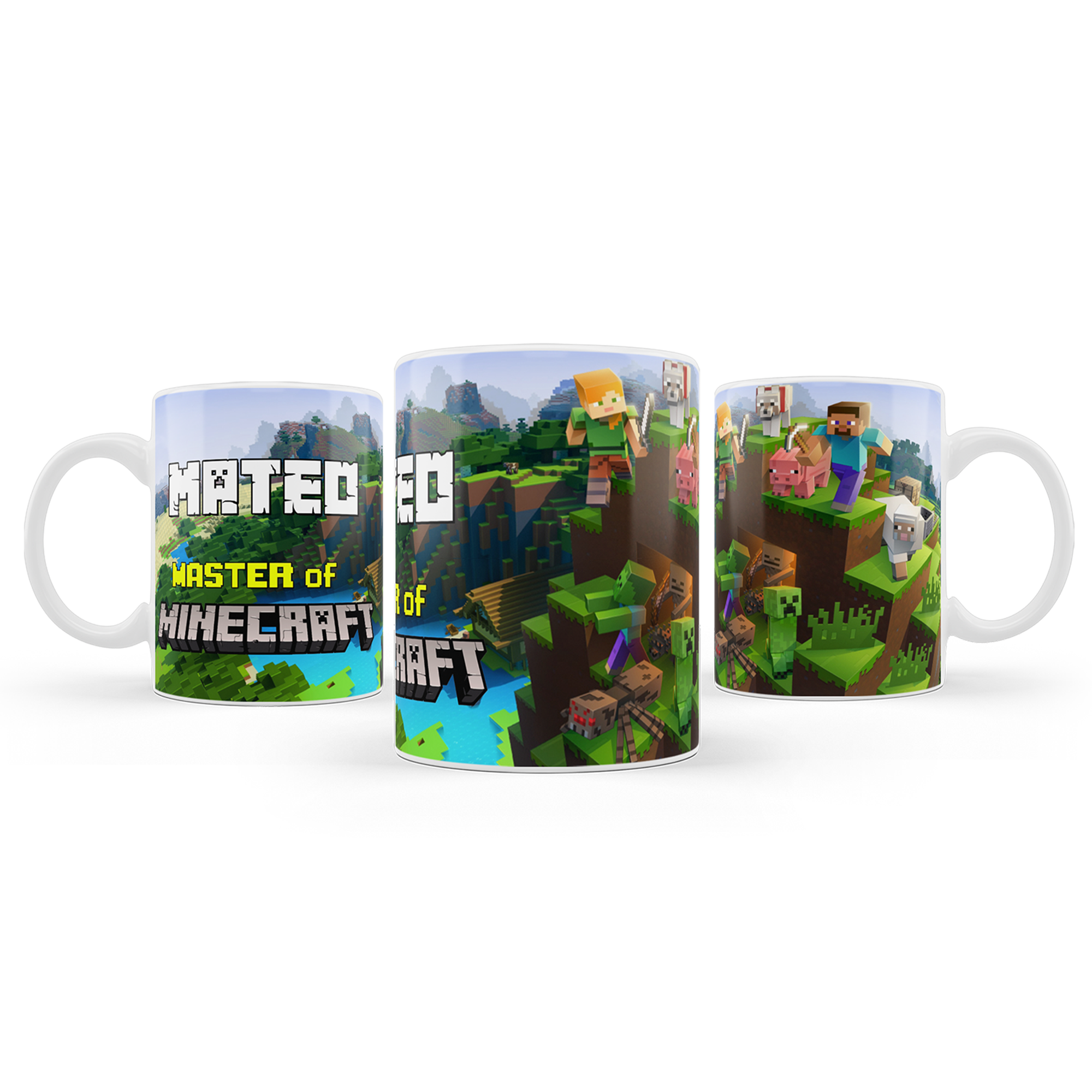 Minecraft Silverware Design Minecraft Sublimation Mug : Enjoy Your Favorite Beverage in Gaming Sty ...